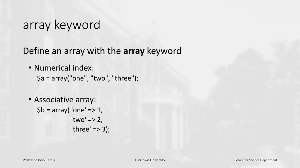 array keyword