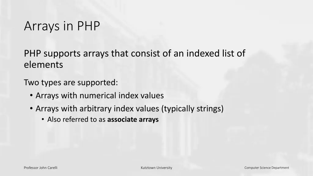 arrays in php