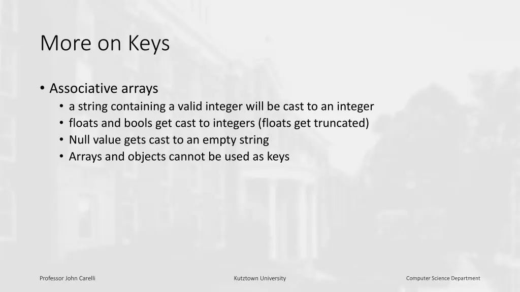 more on keys