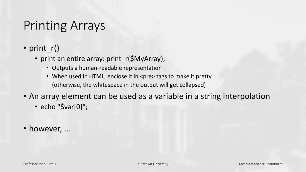printing arrays
