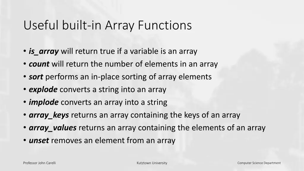 useful built in array functions
