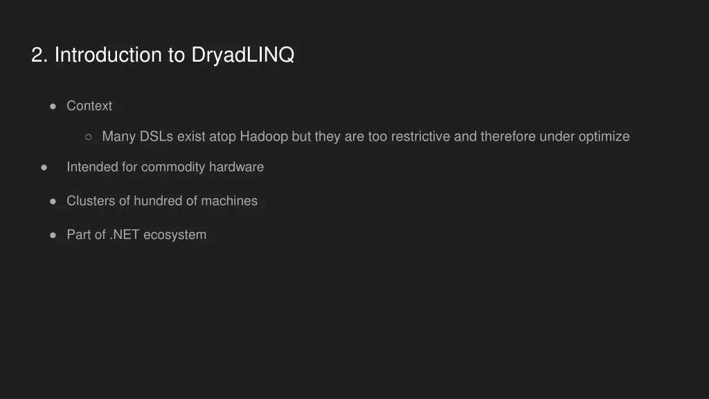 2 introduction to dryadlinq