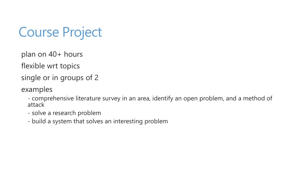 course project