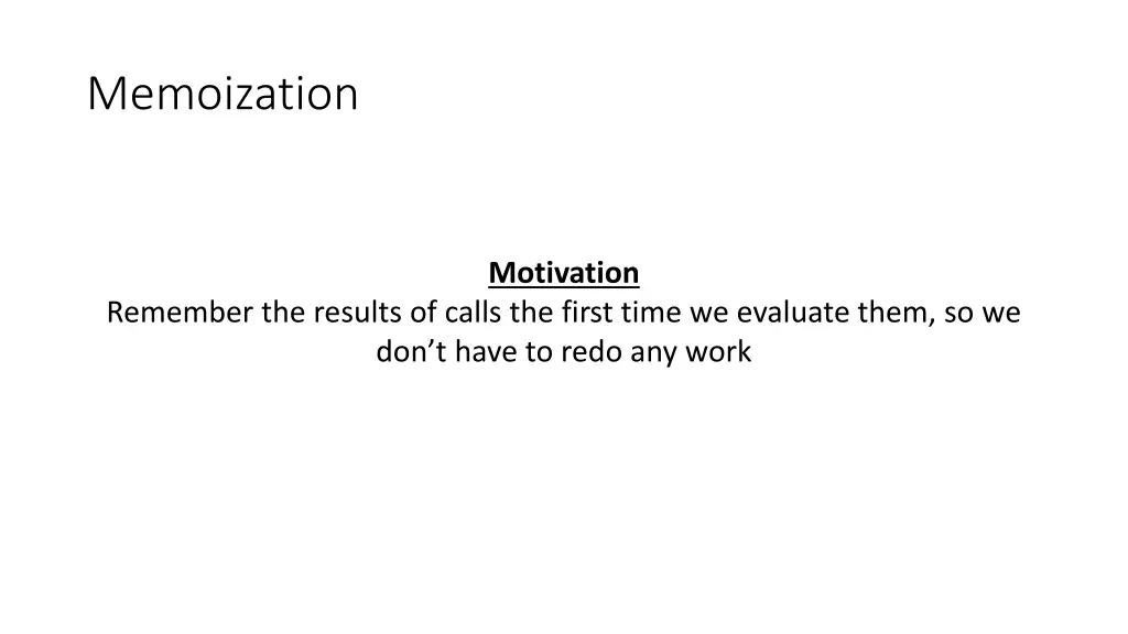 memoization 1