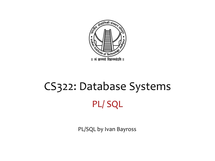 cs322 database systems