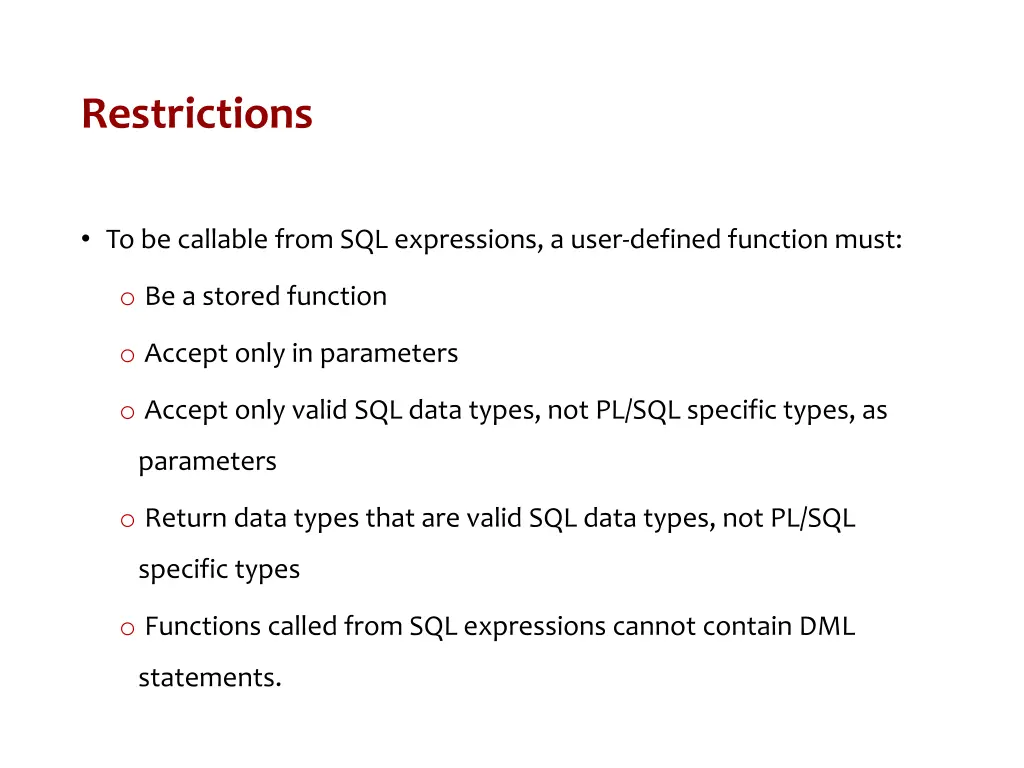 restrictions