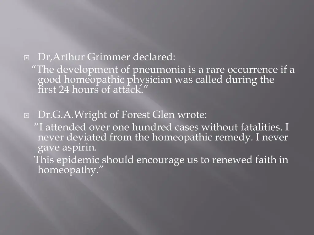 dr arthur grimmer declared the development