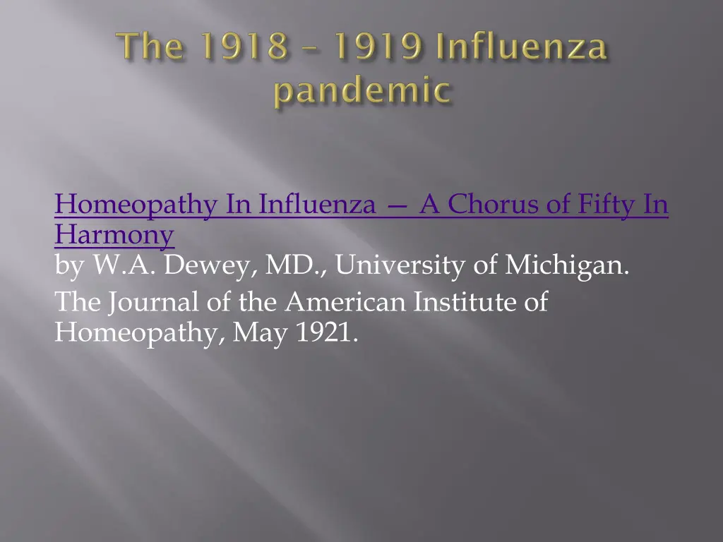 homeopathy in influenza a chorus of fifty