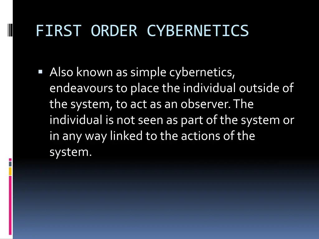 first order cybernetics