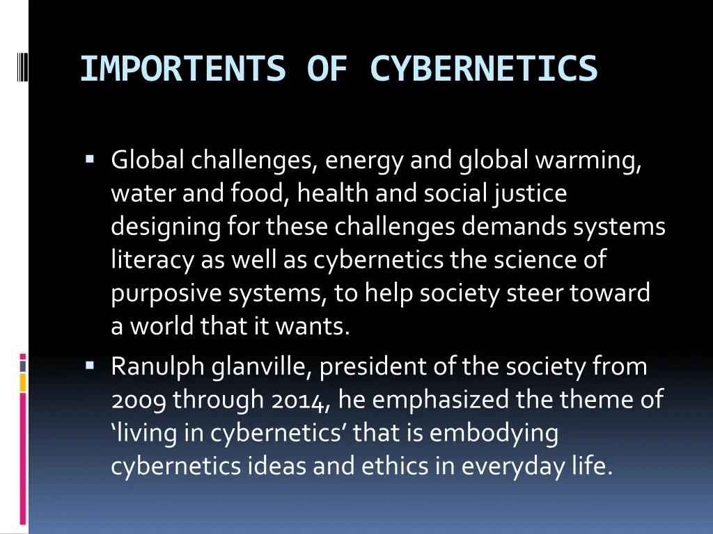 importents of cybernetics