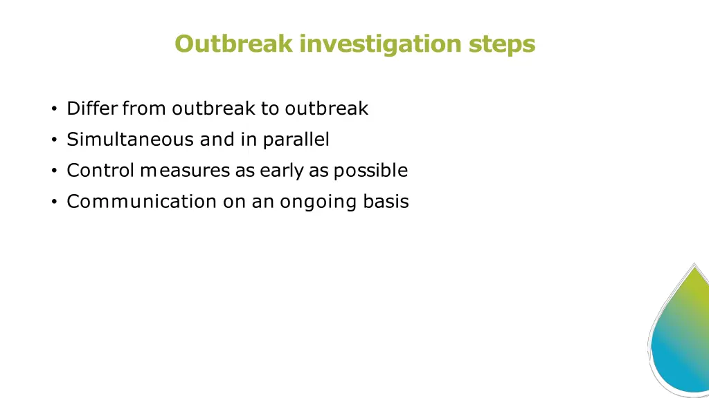 outbreak investigation steps