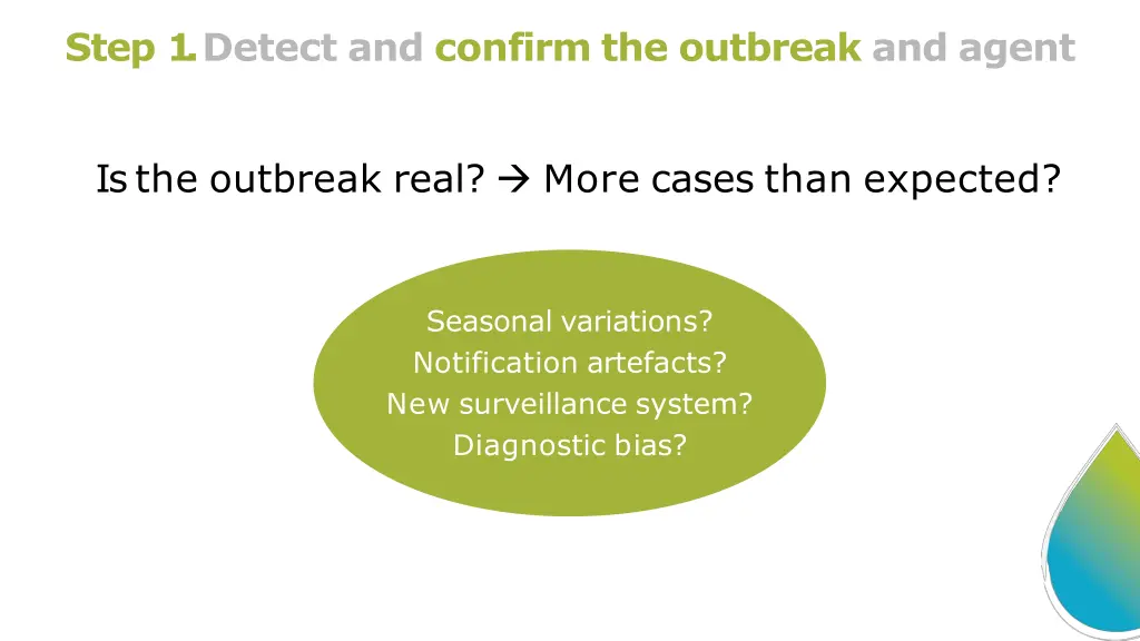 step 1 detect and confirm the outbreak and agent 1
