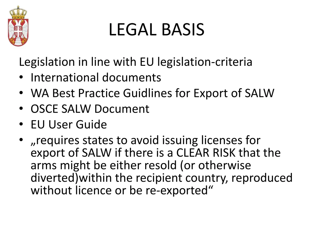 legal basis