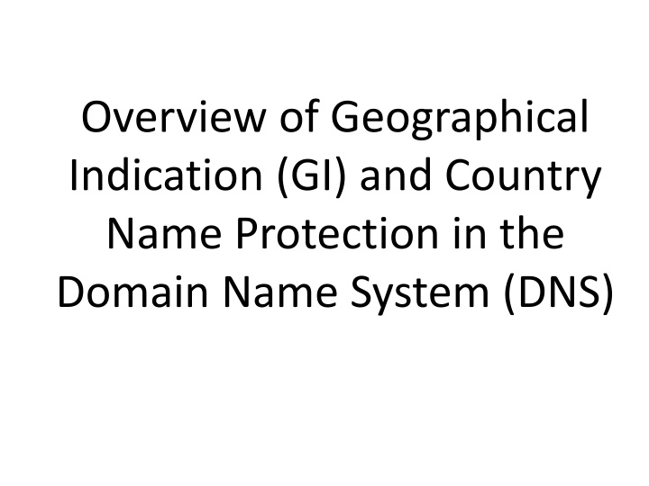 overview of geographical indication