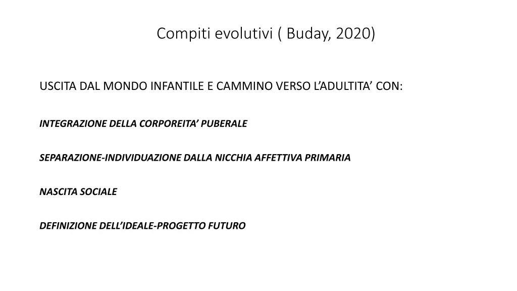 compiti evolutivi buday 2020