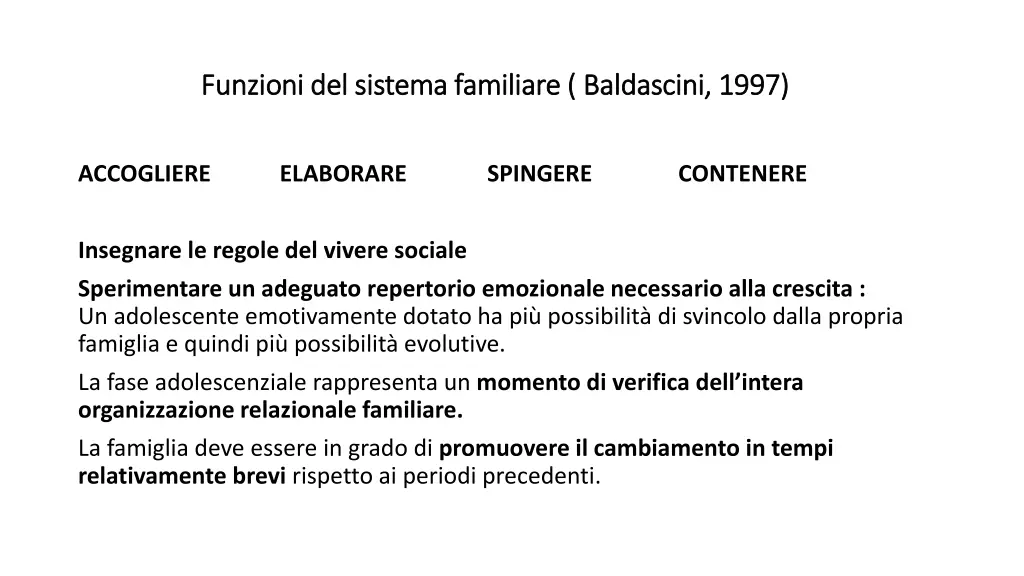 funzioni del sistema familiare baldascini 1997