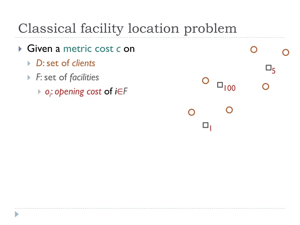 classical facility location problem 1