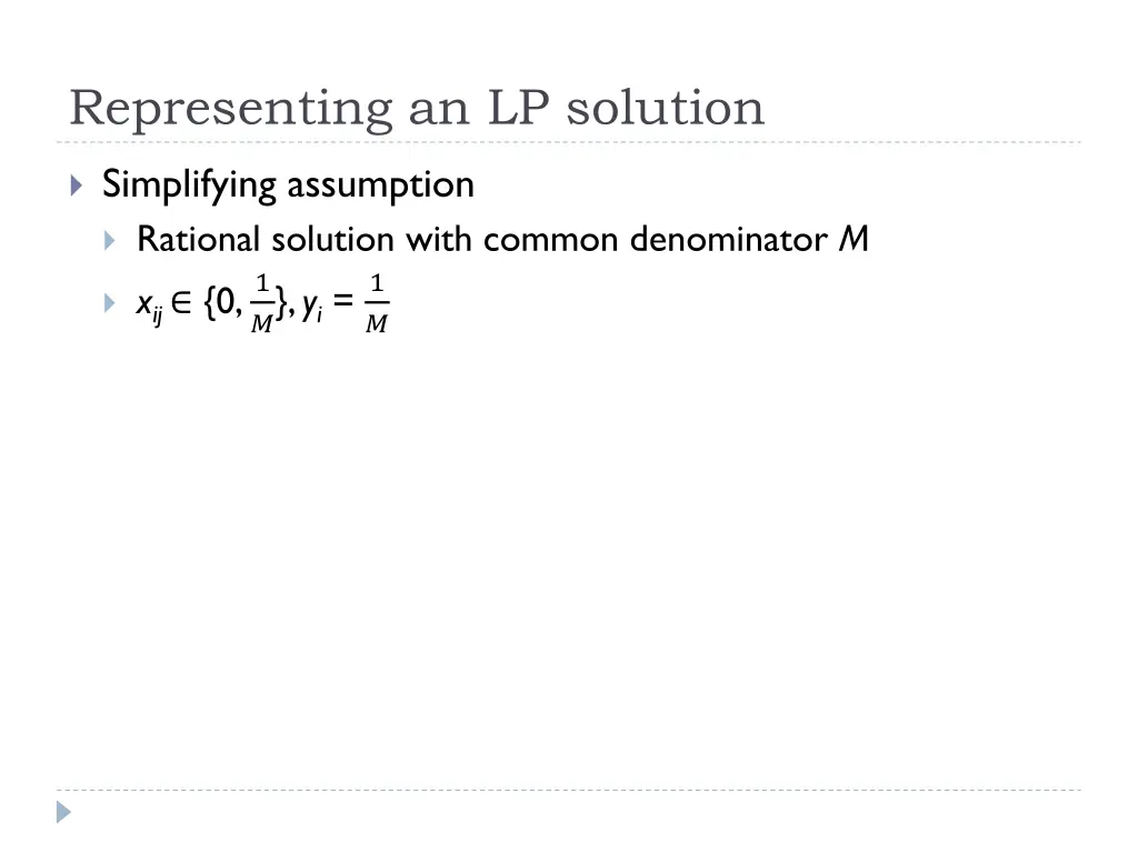 representing an lp solution