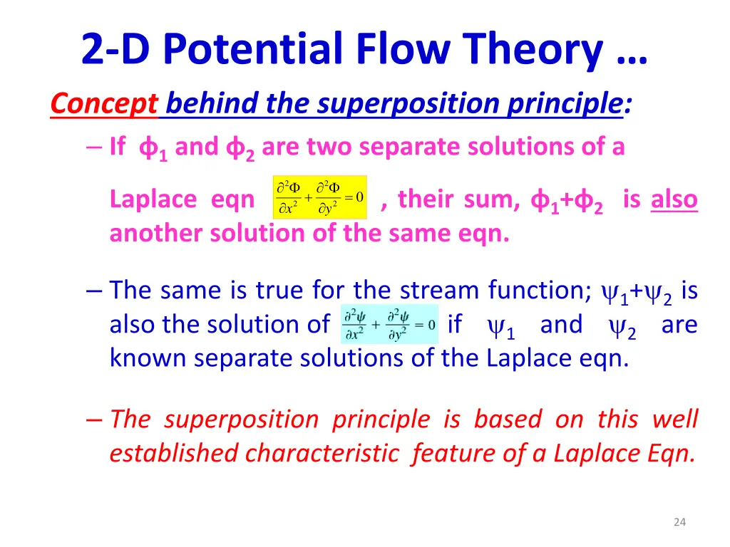 2 d potential flow theory concept behind
