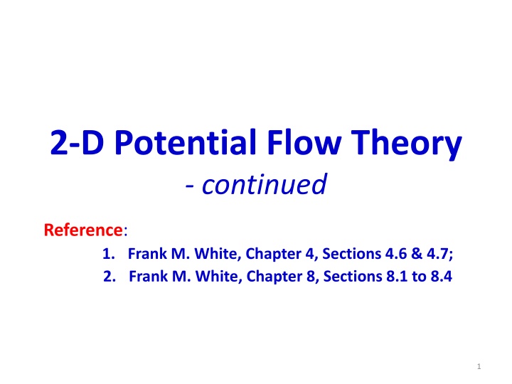 2 d potential flow theory continued