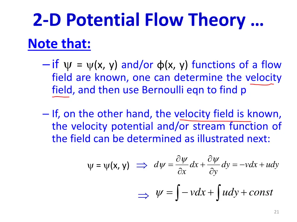 2 d potential flow theory note that
