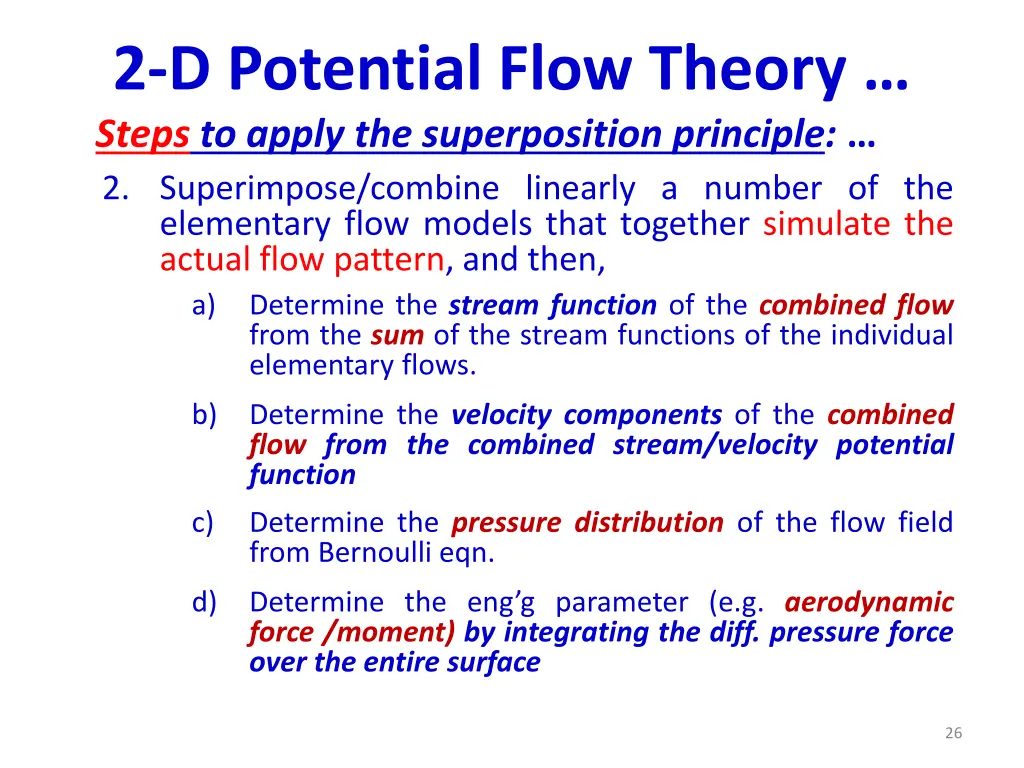 2 d potential flow theory steps to apply