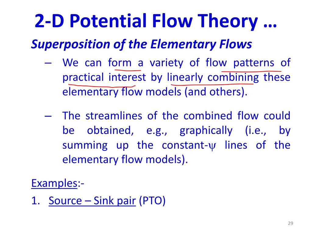 2 d potential flow theory superposition