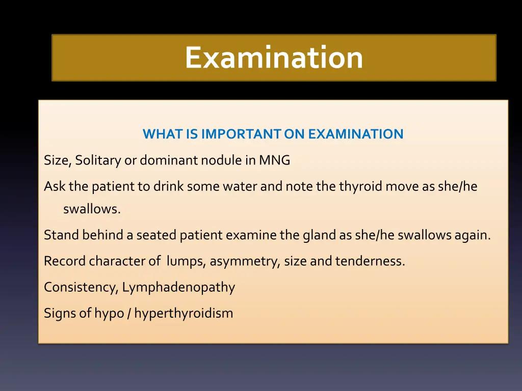 examination