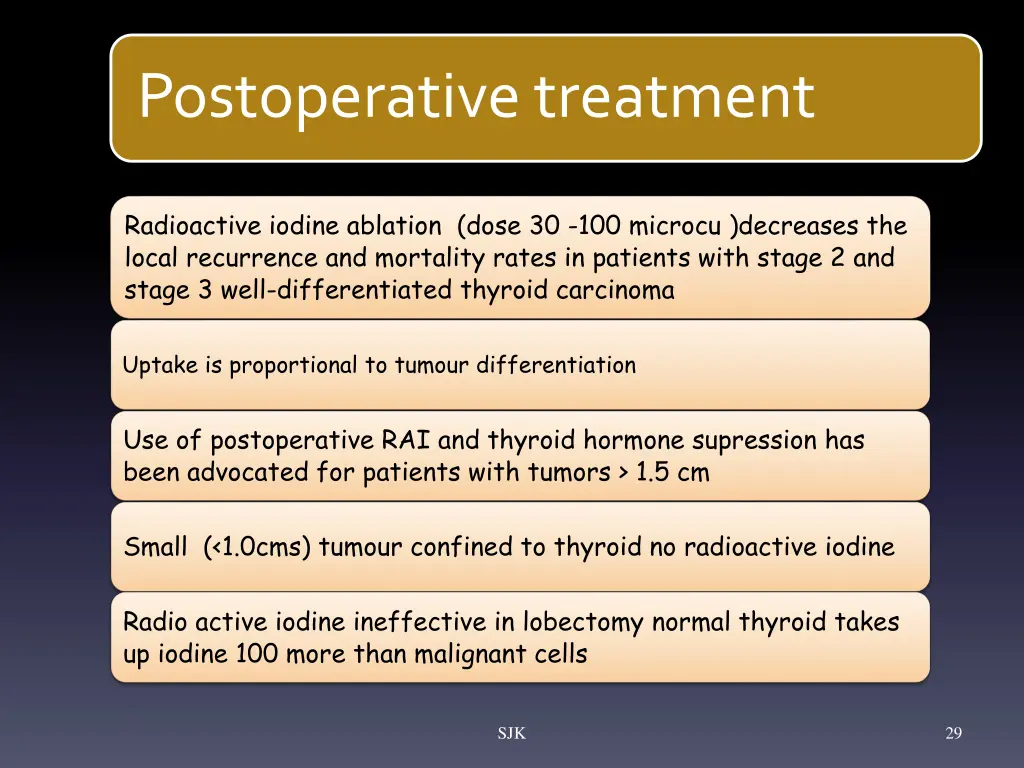 postoperative treatment