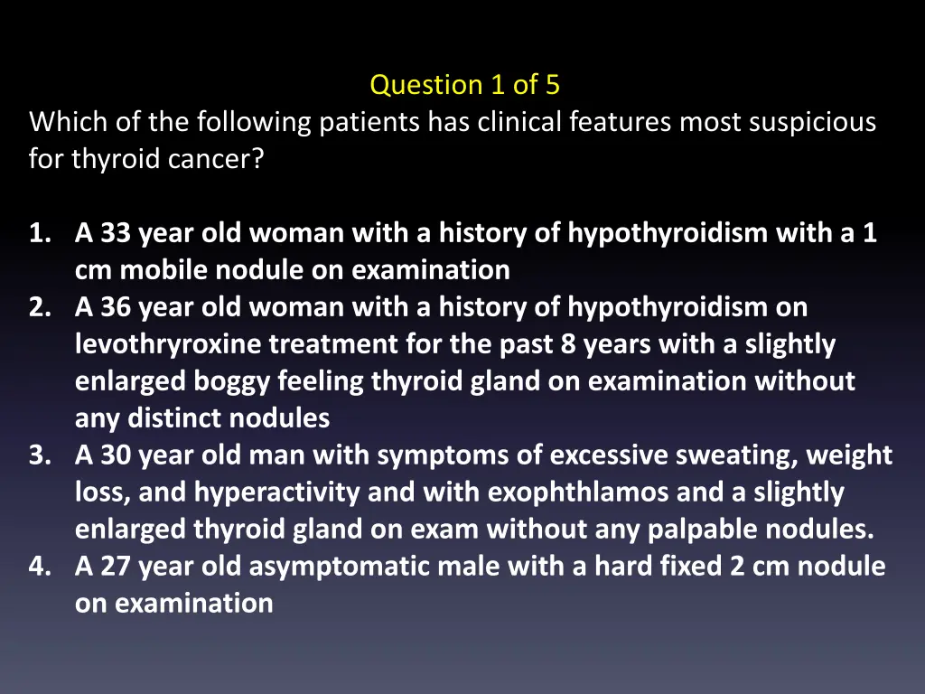 question 1 of 5