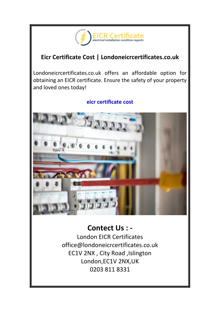 eicr certificate cost londoneicrcertificates co uk