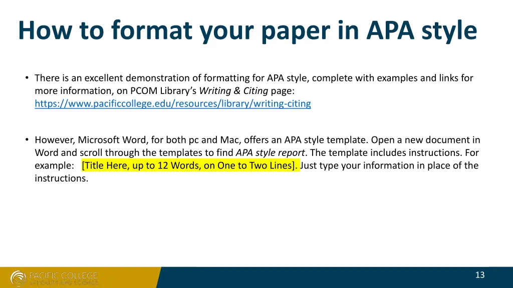 how to format your paper in apa style