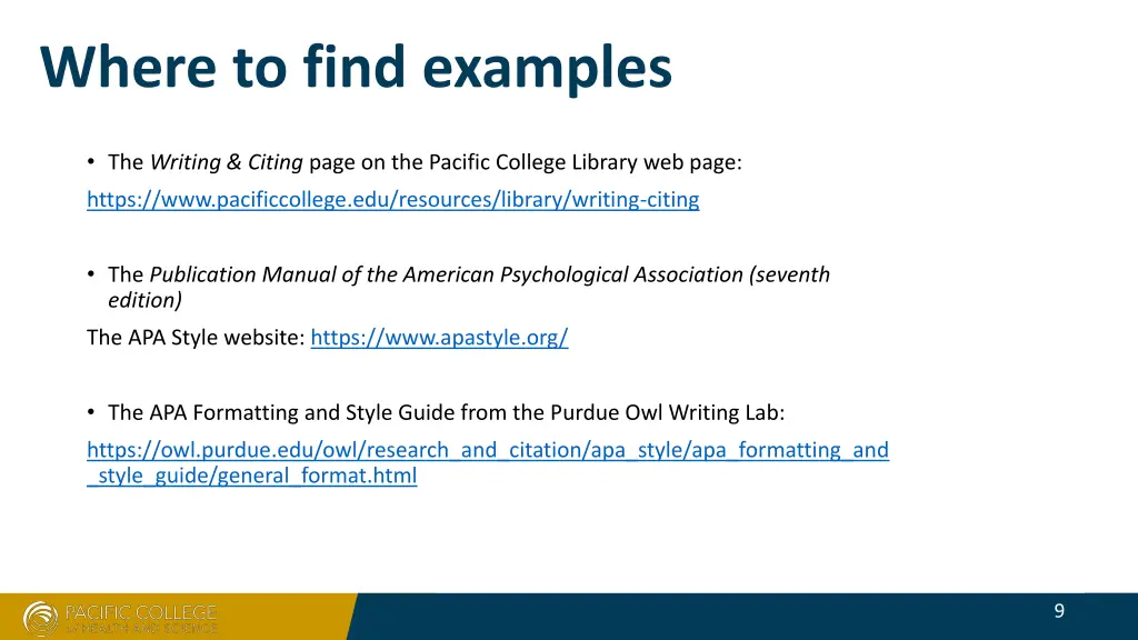 where to find examples