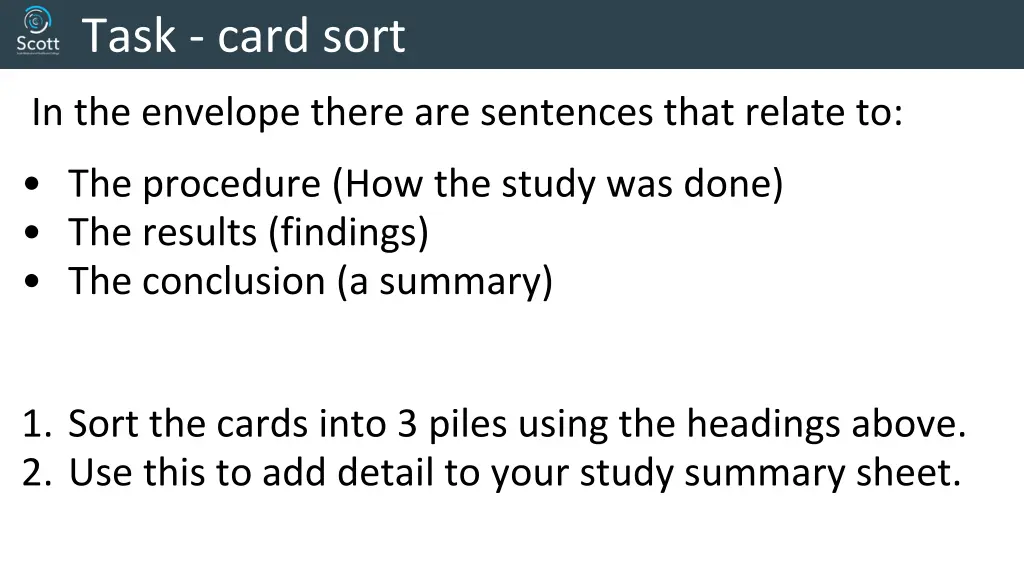 task card sort