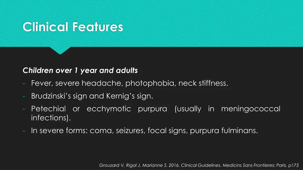 clinical features