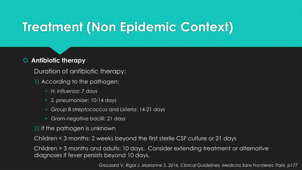 treatment non epidemic context