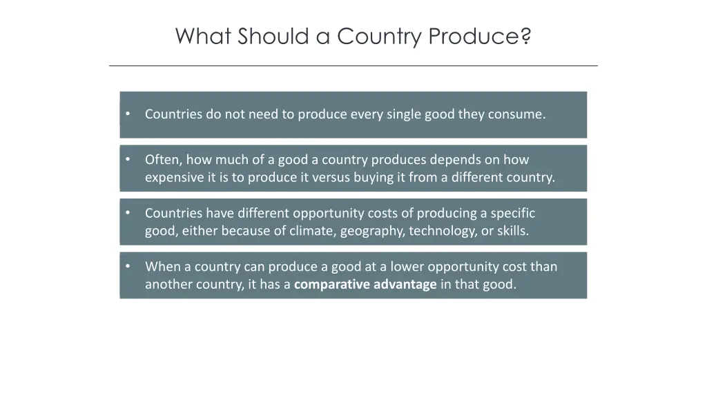 what should a country produce
