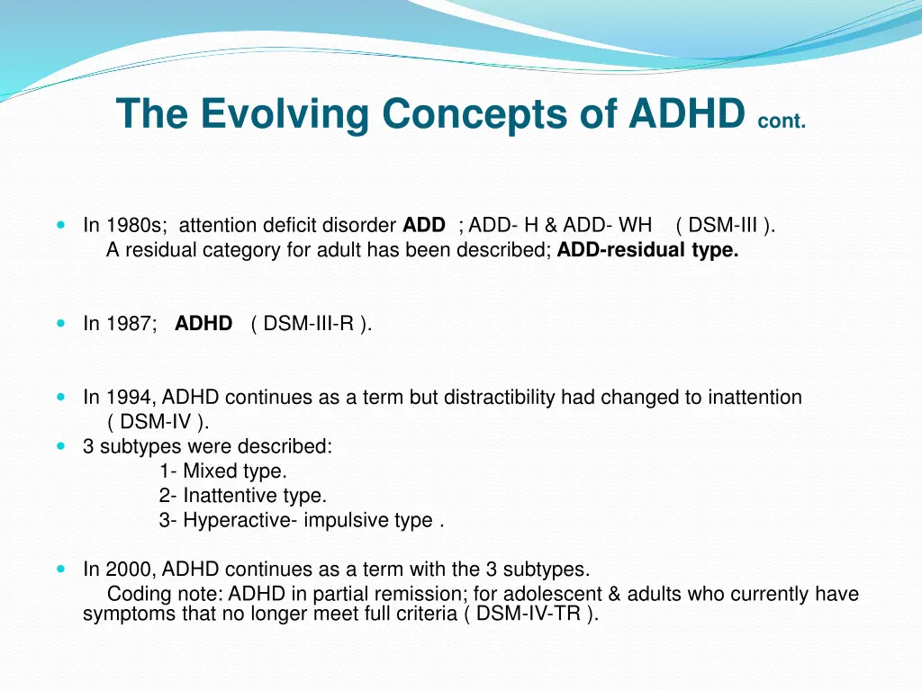 the evolving concepts of adhd cont