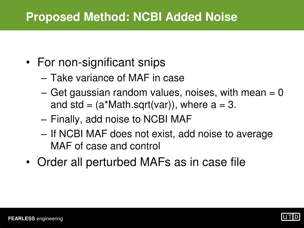 proposed method ncbi added noise 1