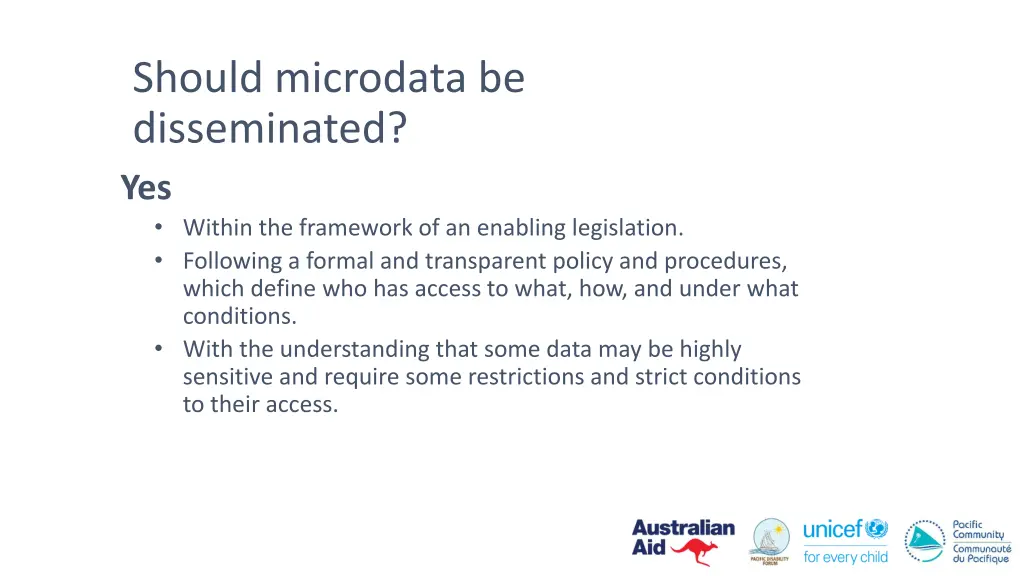 should microdata be disseminated yes within