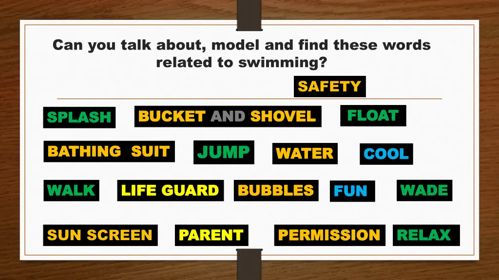 can you talk about model and find these words