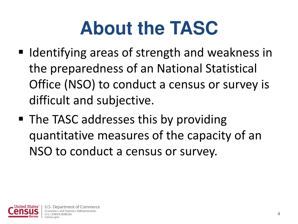 about the tasc identifying areas of strength