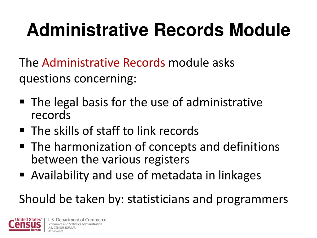 administrative records module