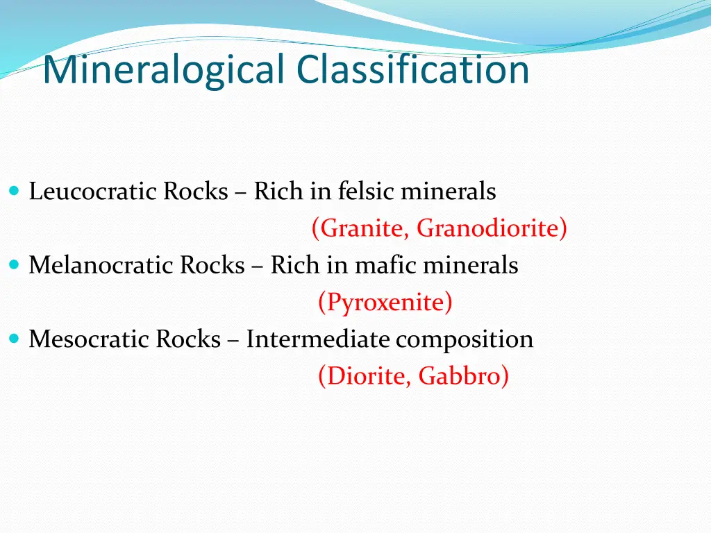 mineralogical classification