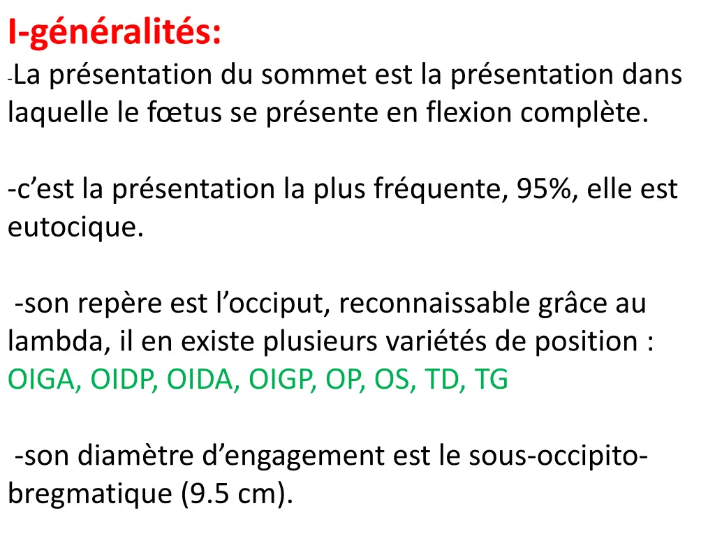 i g n ralit s la pr sentation du sommet
