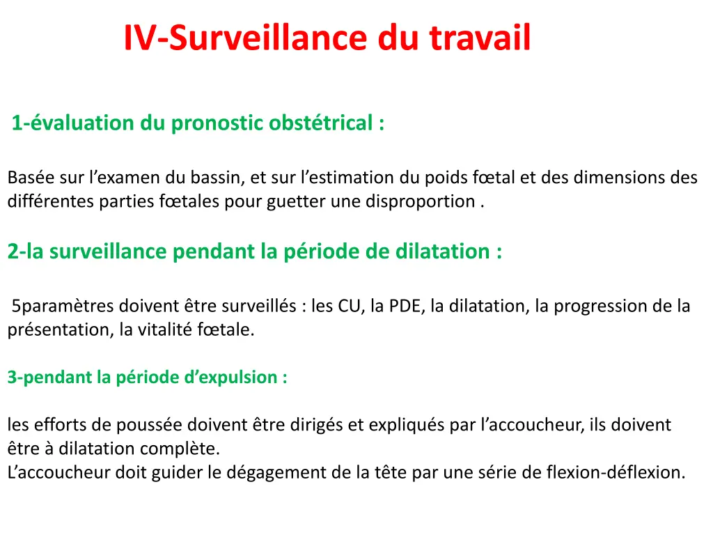 iv surveillance du travail