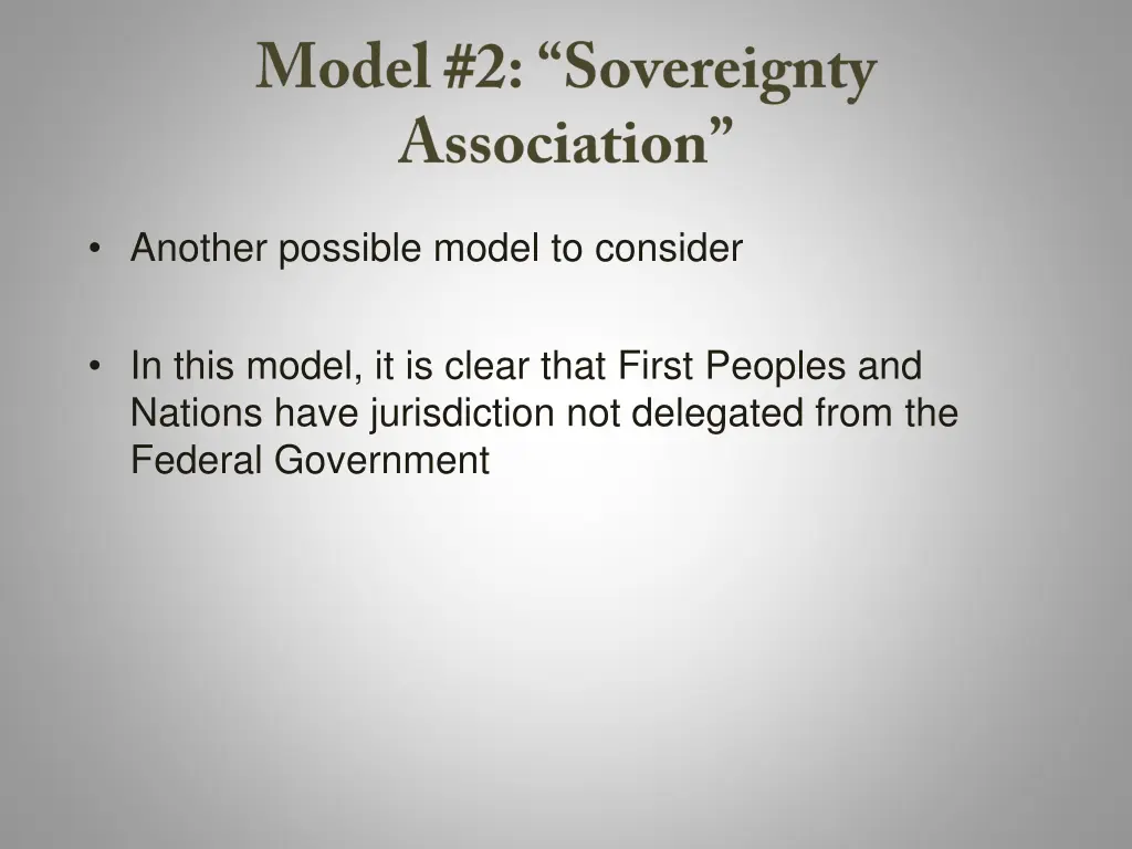 another possible model to consider