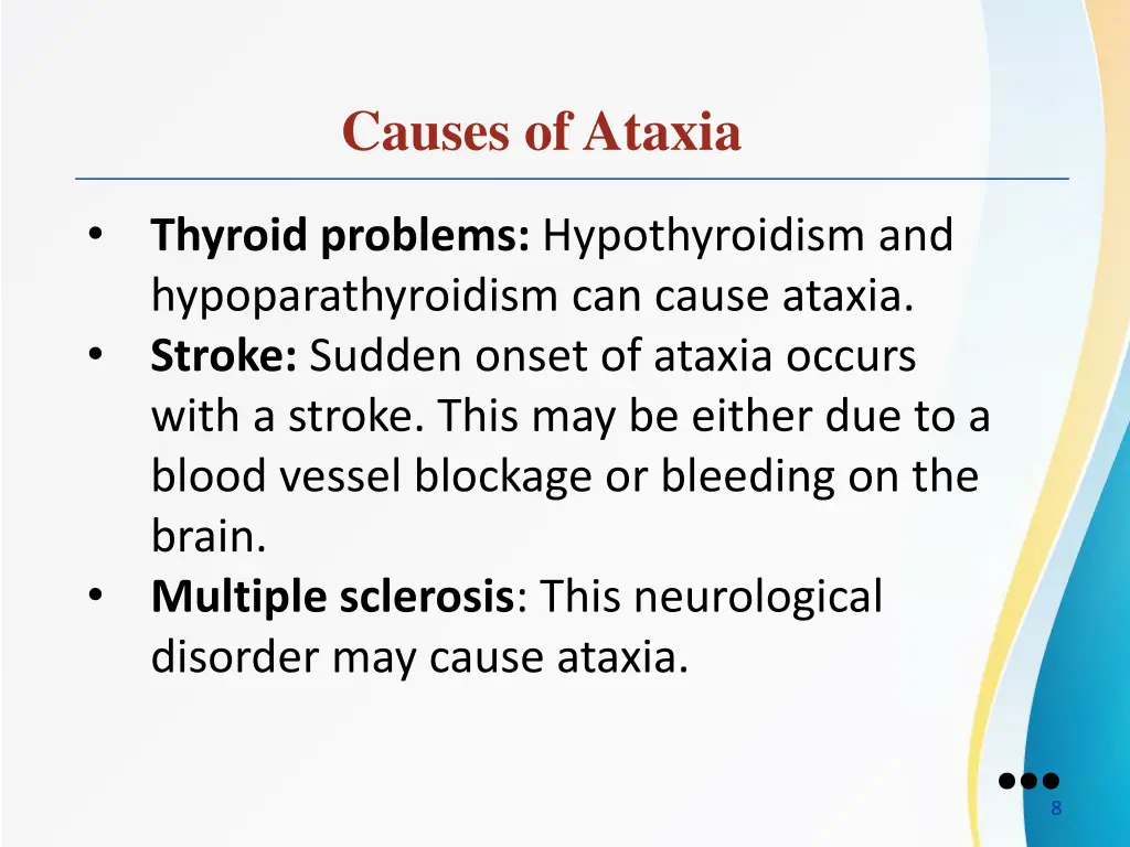 causes of ataxia 2