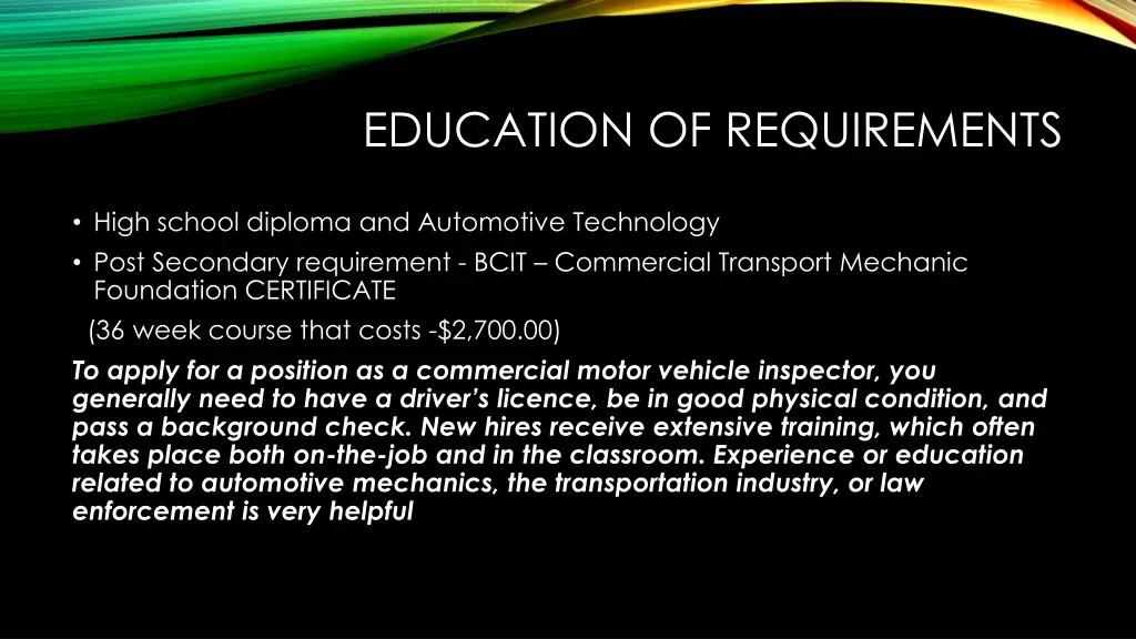 education of requirements