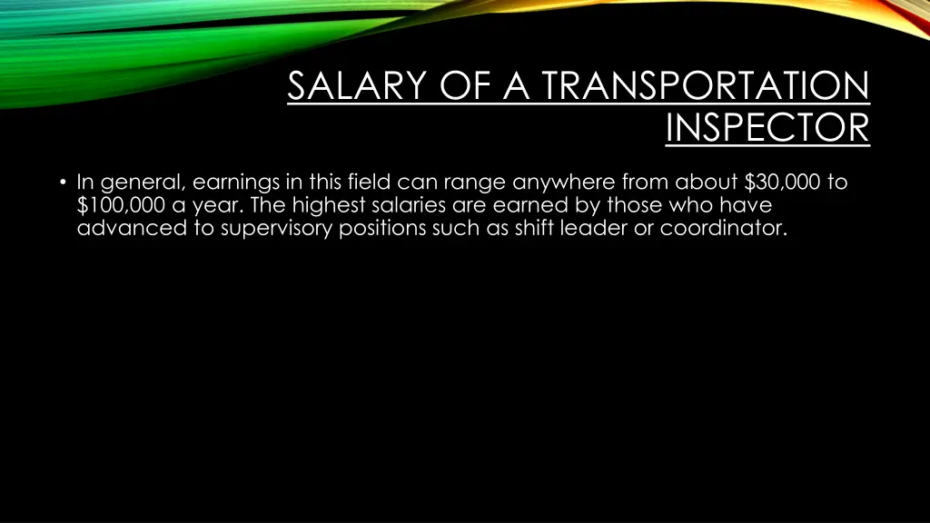 salary of a transportation
